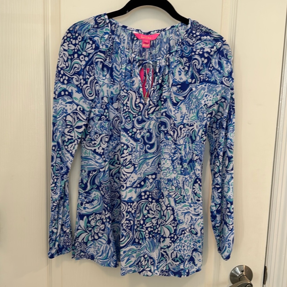 Lilly Pulitzer NWT Willa Top Royal Purple 60 Animals Size XS